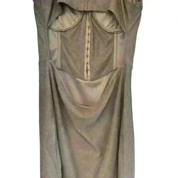 ASOS Design Petite glitter corset Dress With Underwire Mini Cami Dress In Silver - Picture 8 of 10